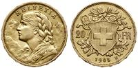 20 franków 1905 B, Berno, typ Vreneli, złoto 6.4