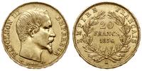 20 franków 1856 A, Paryż, głowa bez wieńca, złot