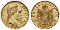 20 franków 1863 BB, Strasbourg, głowa w wieńcu l