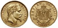 20 franków 1864 A, Paryż, głowa w wieńcu laurowy