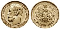 5 rubli 1899 ФЗ, Petersburg, złoto 4.28 g, próby