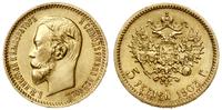 5 rubli 1903 АР, Petersburg, złoto 4.3 g, próby 