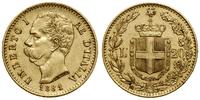 20 lirów 1881 R, Rzym, złoto 6.42 g, próby 900, 