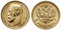 5 rubli 1900 ФЗ, Petersburg, złoto 4.29 g, próby