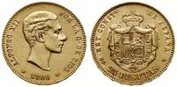 25 peset 1880 (18-80) MS-M, Madryt, złoto 8.04 g