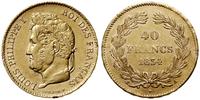 40 franków 1834 A, Paryż, złoto 12.88 g, próby 9