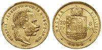20 franków = 8 forintów 1876 KB, Kremnica, typ z