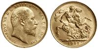 1 funt (1 sovereign) 1907 M, Melbourne, złoto 7.