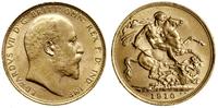 1 funt (1 sovereign) 1910 M, Melbourne, złoto 7.