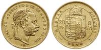 20 franków = 8 forintów 1874 KB, Kremnica, 1. po