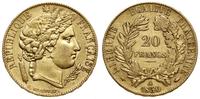 20 franków 1850 A, Paryż, głowa Ceres, złoto 6.6