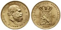 10 guldenów 1887, Utrecht, złoto 6.68 g, próby 9