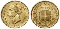 20 lirów 1882 R, Rzym, złoto 6.45 g, próby 900, 