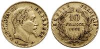 10 franków 1868 A, Paryż, głowa w wieńcu laurowy