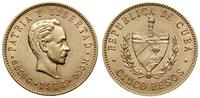 5 peso 1916, Filadelfia, Jose Marti, złoto 8.34 