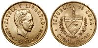 5 peso 1915, Filadelfia, złoto 8.36 g, próby 900
