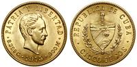 5 peso 1916, Filadelfia, złoto 8.36 g, próby 900