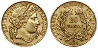20 franków 1851 A, Paryż, głowa Ceres, złoto 6.4
