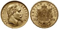 20 franków 1868 A, Paryż, głowa w wieńcu laurowy