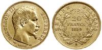 20 franków 1859 A, Paryż, głowa bez wieńca, złot