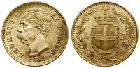 20 lirów 1881 R, Rzym, złoto 6.44 g, próby 900, 
