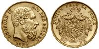 20 franków 1882, Bruksela, złoto 6.45 g, próby 9