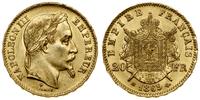 20 franków 1869 BB, Strasbourg, głowa w wieńcu l