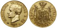 40 lirów 1808 M, Mediolan, dwukrotnie nabita na 