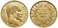 20 franków 1855 A, Paryż, głowa bez wieńca, złot