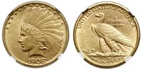 10 dolarów 1908 D, Denver, typ Indian head / Eag