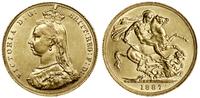funt 1887, Londyn, złoto 7.98 g, piękny