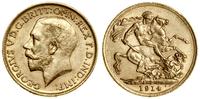 funt 1914, Londyn, złoto 7.98 g, bardzo ładne
