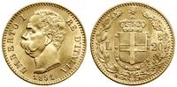 20 lirów 1891 R, Rzym, złoto 6.44 g, próby 900, 