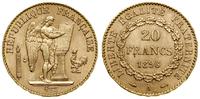 20 franków 1896 A, Paryż, złoto 6.44 g, próby 90