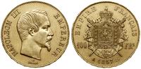 100 franków 1857 A, Paryż, głowa bez wieńca, zło