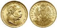 8 florenów = 20 franków 1892, Wiedeń, RESTRIKE (