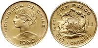 100 peso = 10 condores 1960, Santiago, złoto 20.