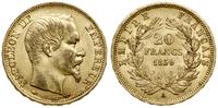 20 franków 1859 A, Paryż, głowa bez wieńca, złot