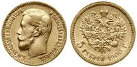 5 rubli 1900 ФЗ, Petersburg, złoto 4.28 g, próby
