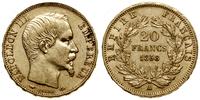 20 franków 1858 A, Paryż, głowa bez wieńca, złot