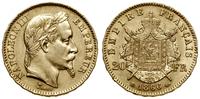 20 franków 1866 BB, Strasbourg, głowa w wieńcu l