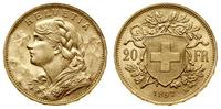 20 franków 1897 B, Berno, typ Vreneli, złoto 6.4