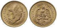 5 peso 1955, Meksyk, RESTRIKE, złoto 4.20 g, pró