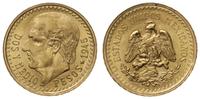 2 1/2 peso 1945, Meksyk, RESTRIKE, złoto 2.09 g,