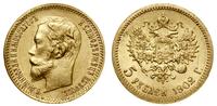 5 rubli 1902 АР, Petersburg, złoto 4.30 g, próby
