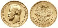 10 rubli 1902 АР, Petersburg, złoto 8.60 g, prób
