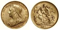 1 funt (sovereign) 1901, Londyn, typ ze starszą 