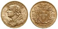 20 franków 1915 B, Berno, typ Vreneli, złoto 6.4