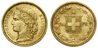 20 franków 1883, Berno, typ Helvetia, złoto 6.45