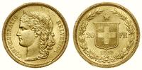 20 franków 1883, Berno, typ Helvetia, złoto 6.44